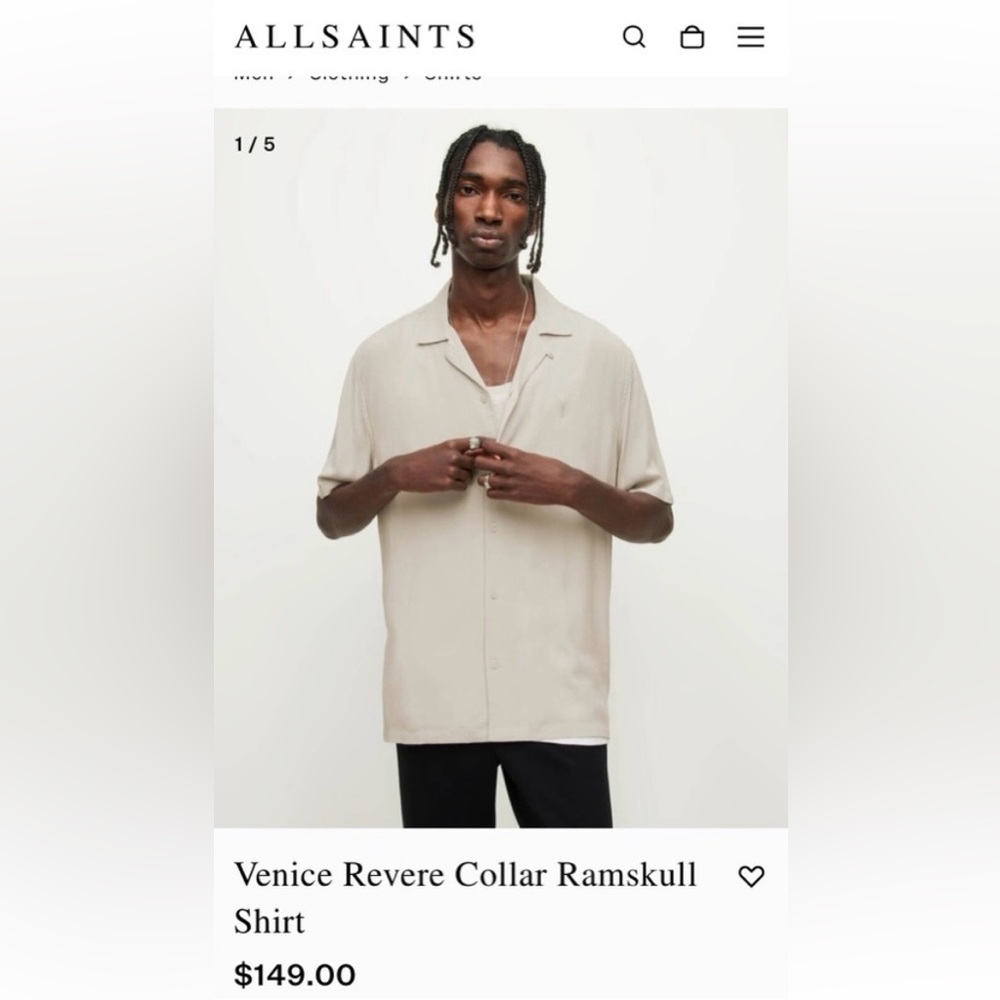 RARE - NWT All Saints Relaxed Shirt XL